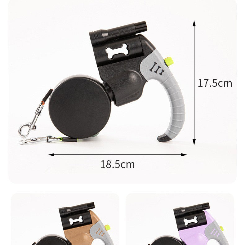 The Vibe™ Automatic Retractable Dual Dog Leash with Light