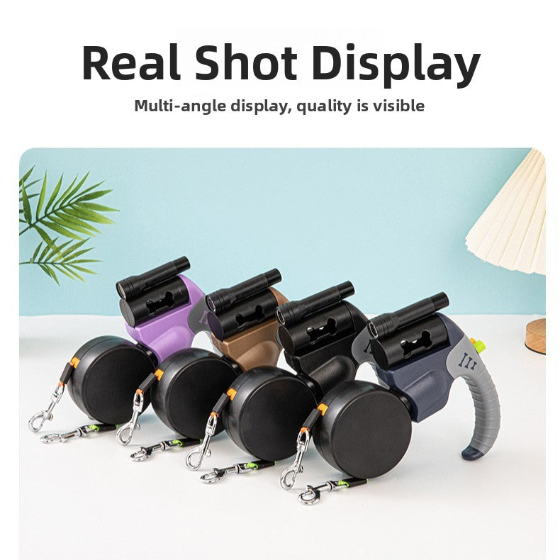 The Vibe™ Automatic Retractable Dual Dog Leash with Light