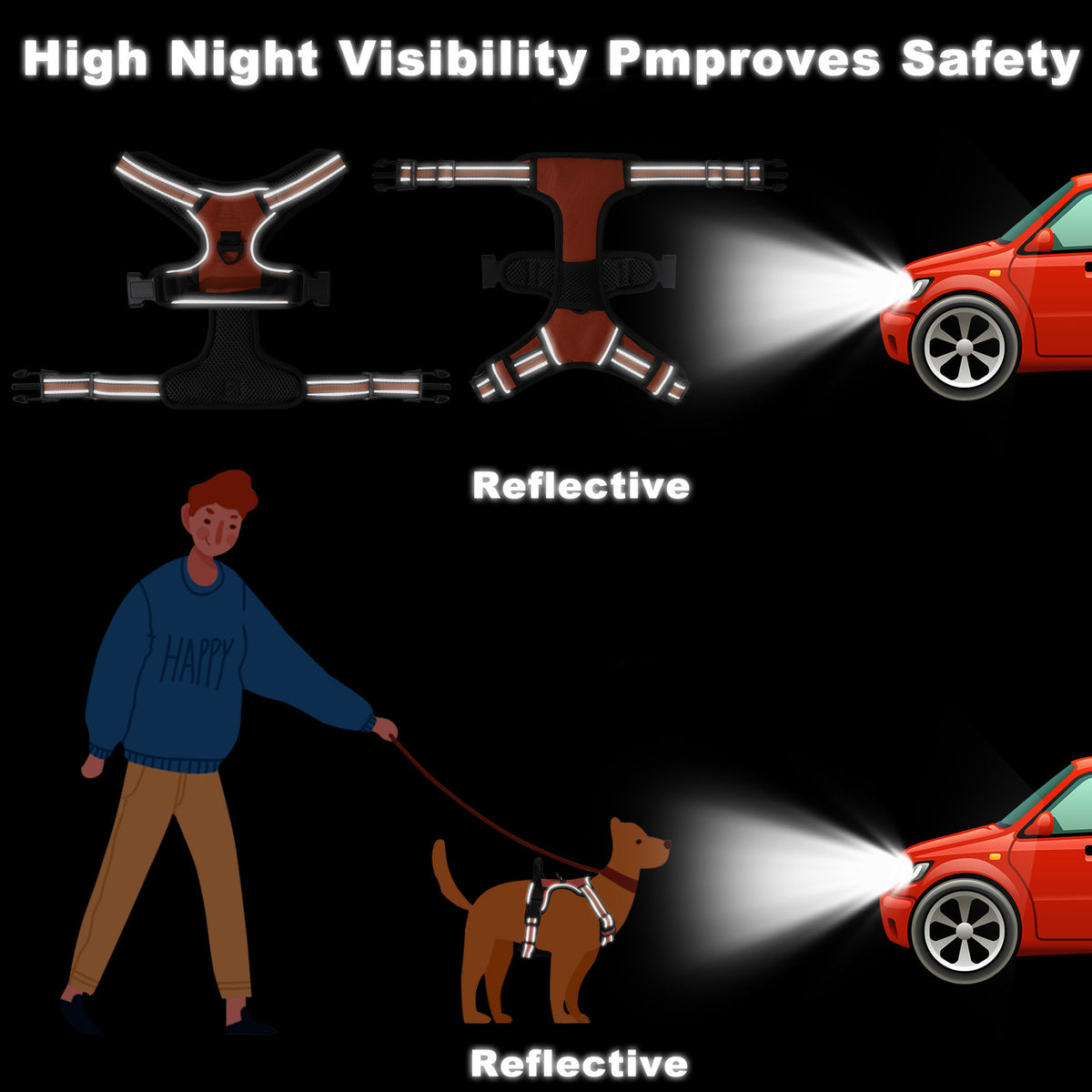 The Vibe No-Pull Harness™ – Reflective Adjustable Dog Vest Harness