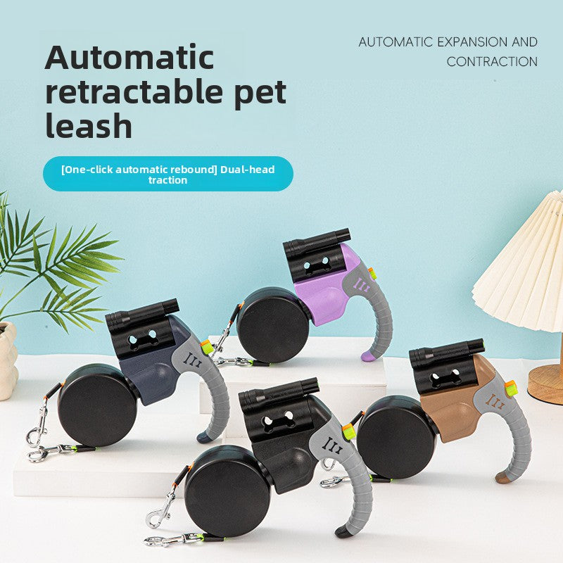 The Vibe™ Automatic Retractable Dual Dog Leash with Light