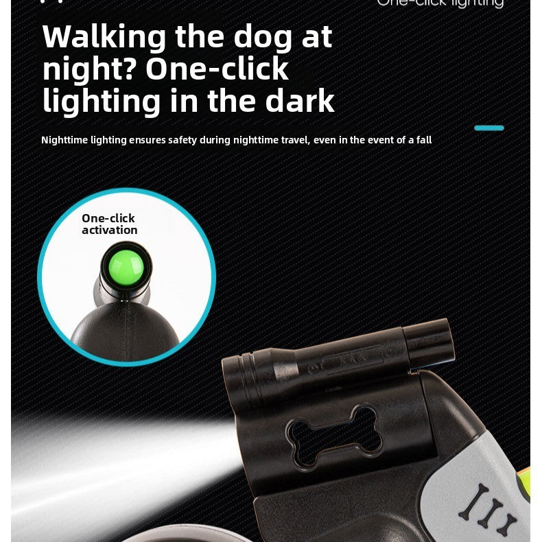 The Vibe™ Automatic Retractable Dual Dog Leash with Light