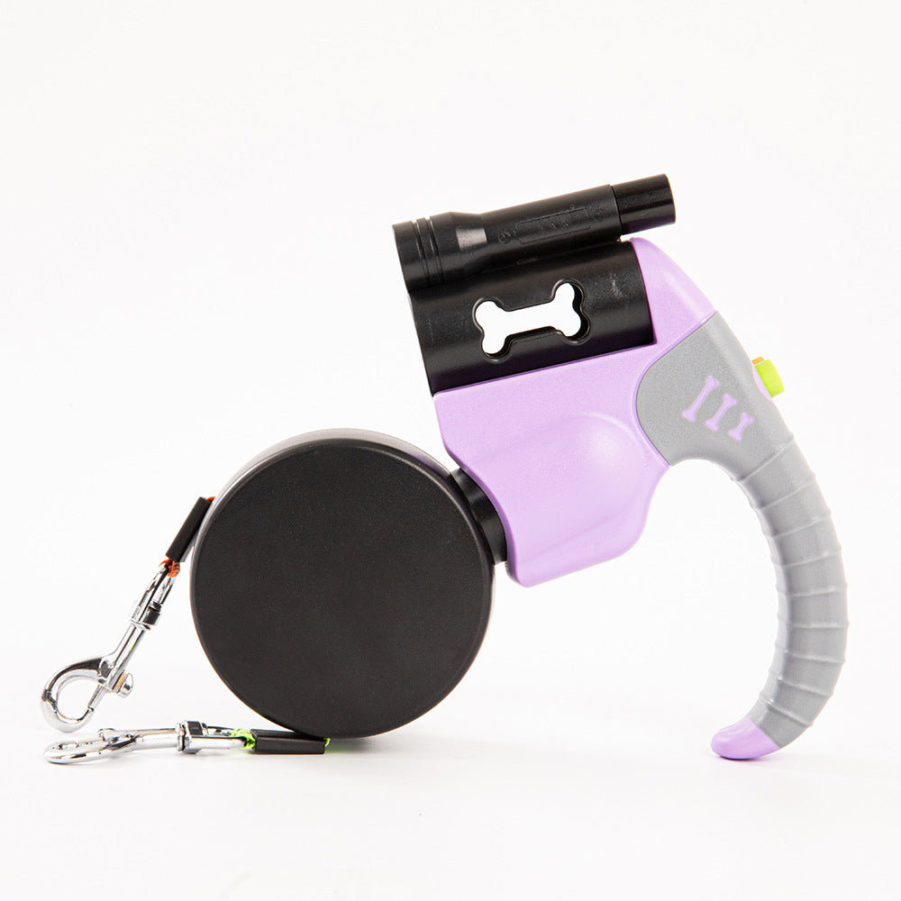 The Vibe™ Automatic Retractable Dual Dog Leash with Light