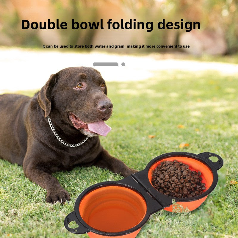 Pet Folding Bowl Dog Rice Bowl Portable One Out